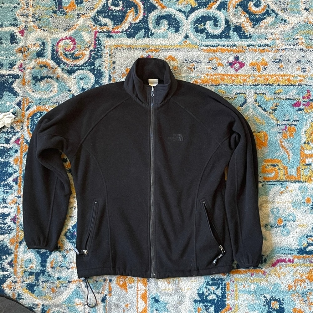 The north face jacket fleece zip black women soft